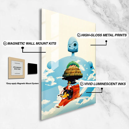 Flex Designs Metal Poster Castle in the Sky Sketch 16 x 24" Home Goods - Movie 1986 Movie Metal Poster