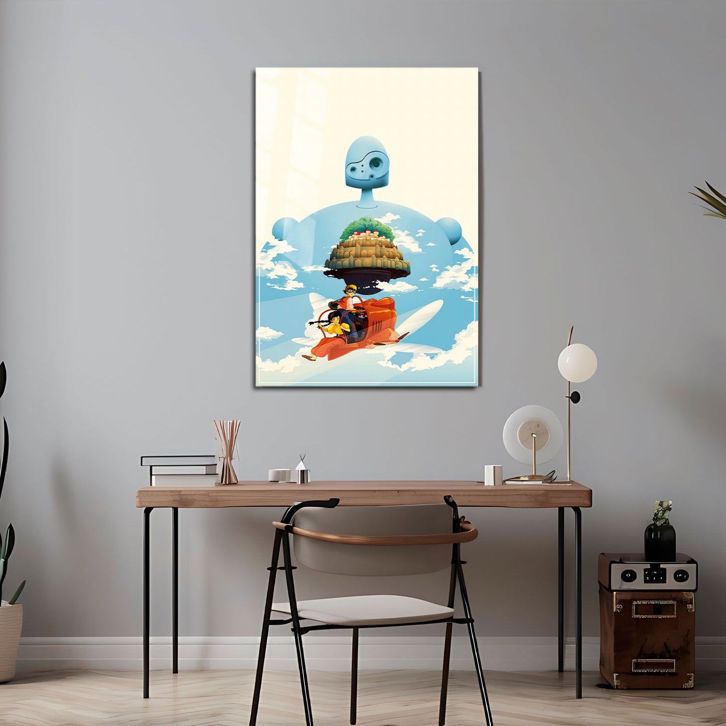 Flex Designs Metal Poster Castle in the Sky Sketch 5 x 7" Home Goods - Movie 1986 Movie Metal Poster