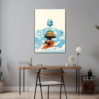 Flex Designs Metal Poster Castle in the Sky Sketch 5 x 7" Home Goods - Movie 1986 Movie Metal Poster