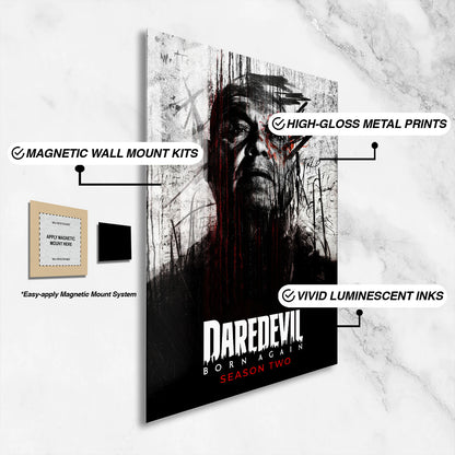 Flex Designs Metal Poster Daredevil Born Again Season 2 16 x 24" Home Goods - TV Show 2025 TV Show Metal Poster