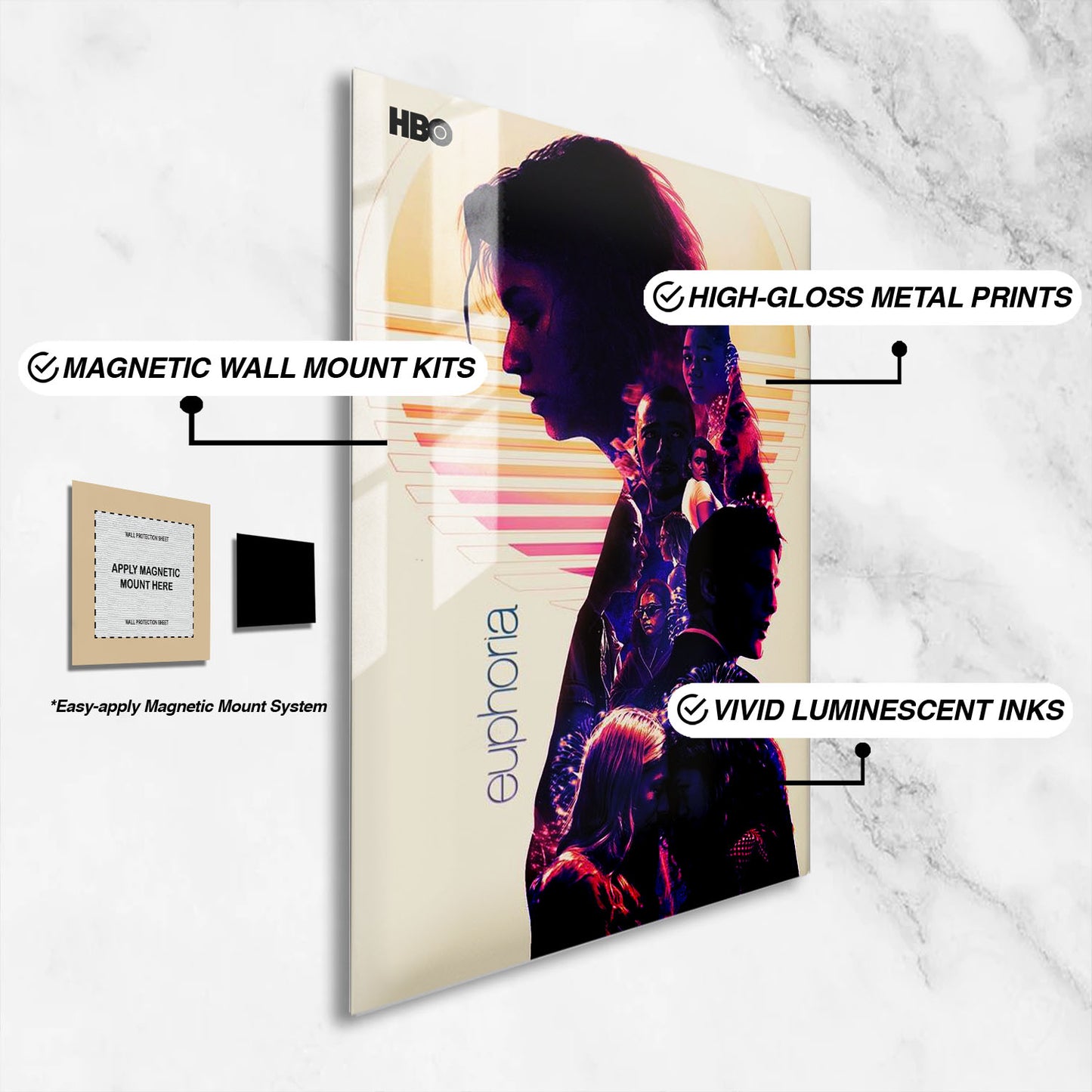 Flex Designs Metal Poster Euphoria Cartoon 16 x 24" Home Goods - TV Show 2019 TV Show Metal Poster