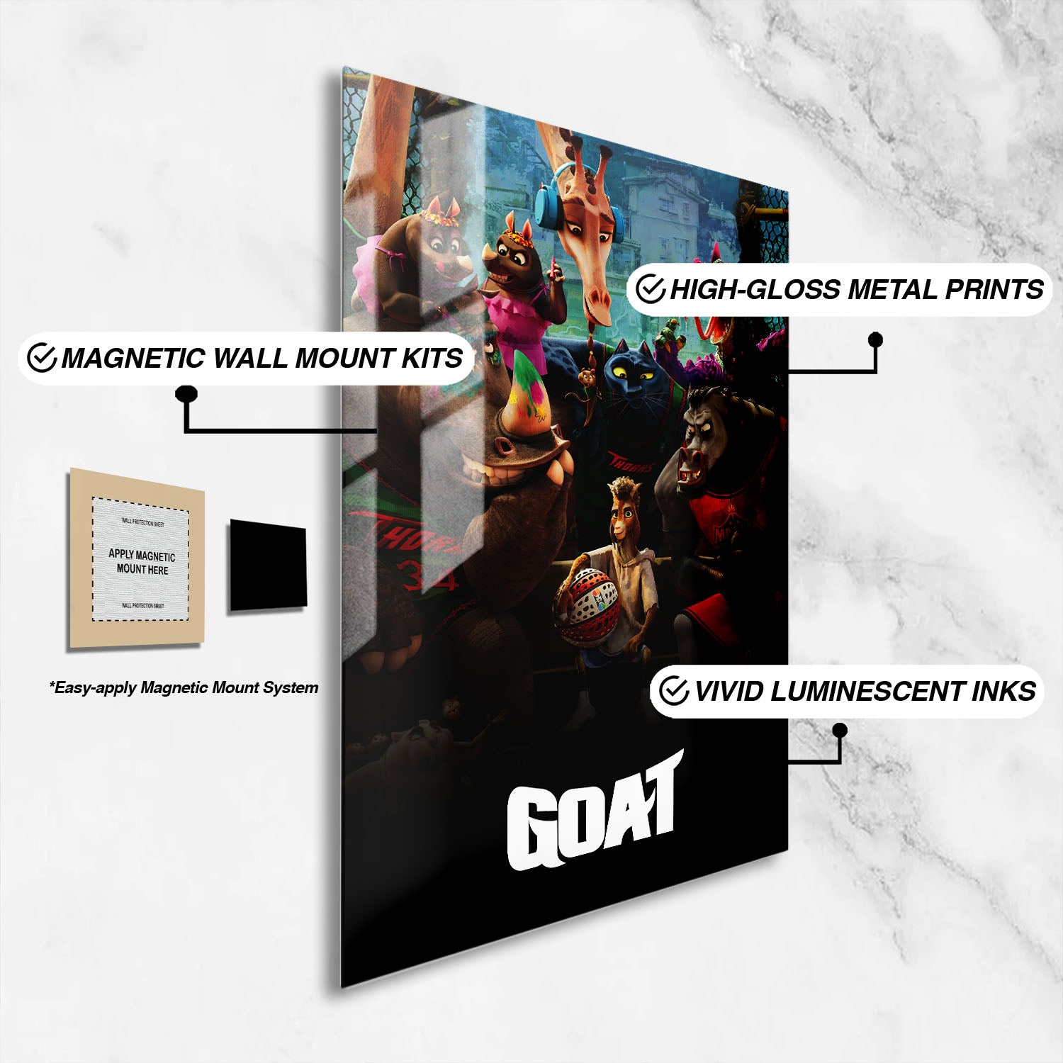 Flex Designs Metal Poster GOAT Theatrical 16 x 24" Home Goods - Movie 2026 Movie Metal Poster