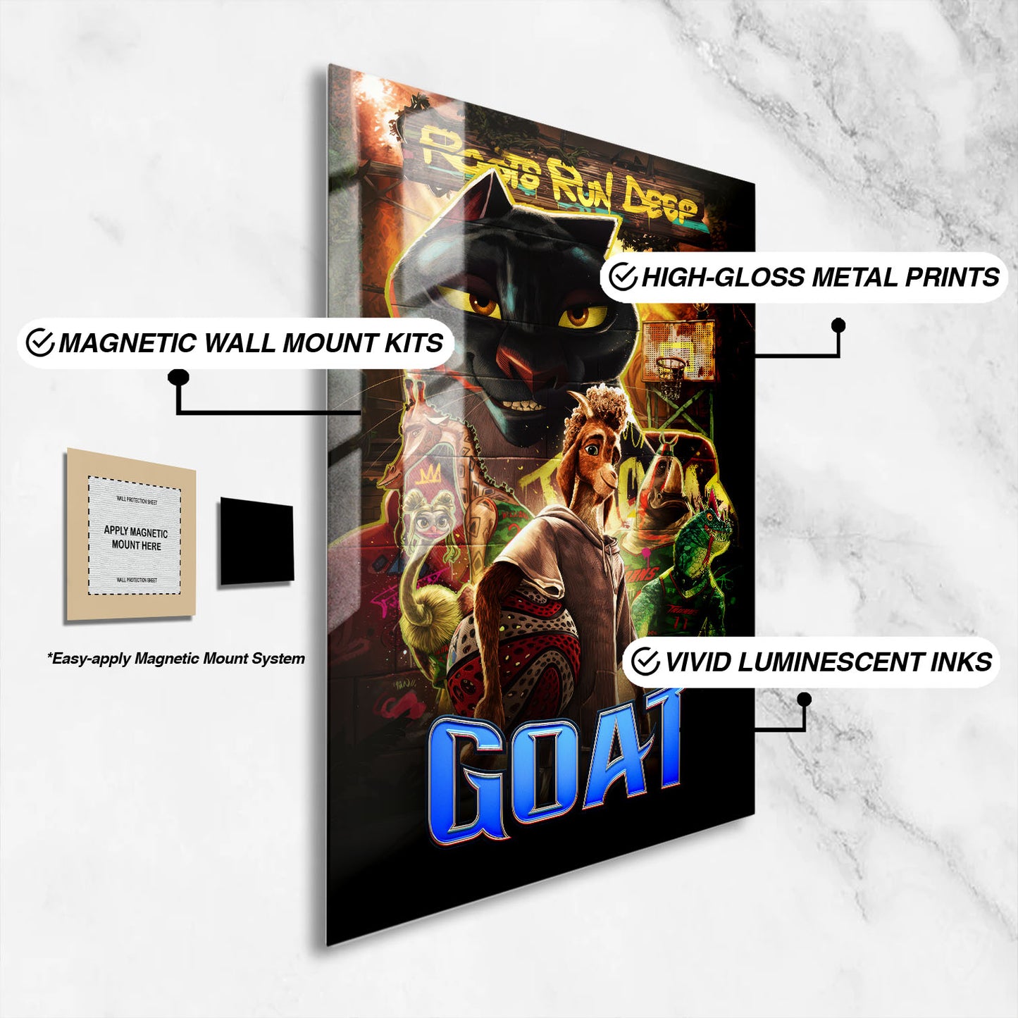 Flex Designs Metal Poster GOAT Cover 16 x 24" Home Goods - Movie 2026 Movie Metal Poster