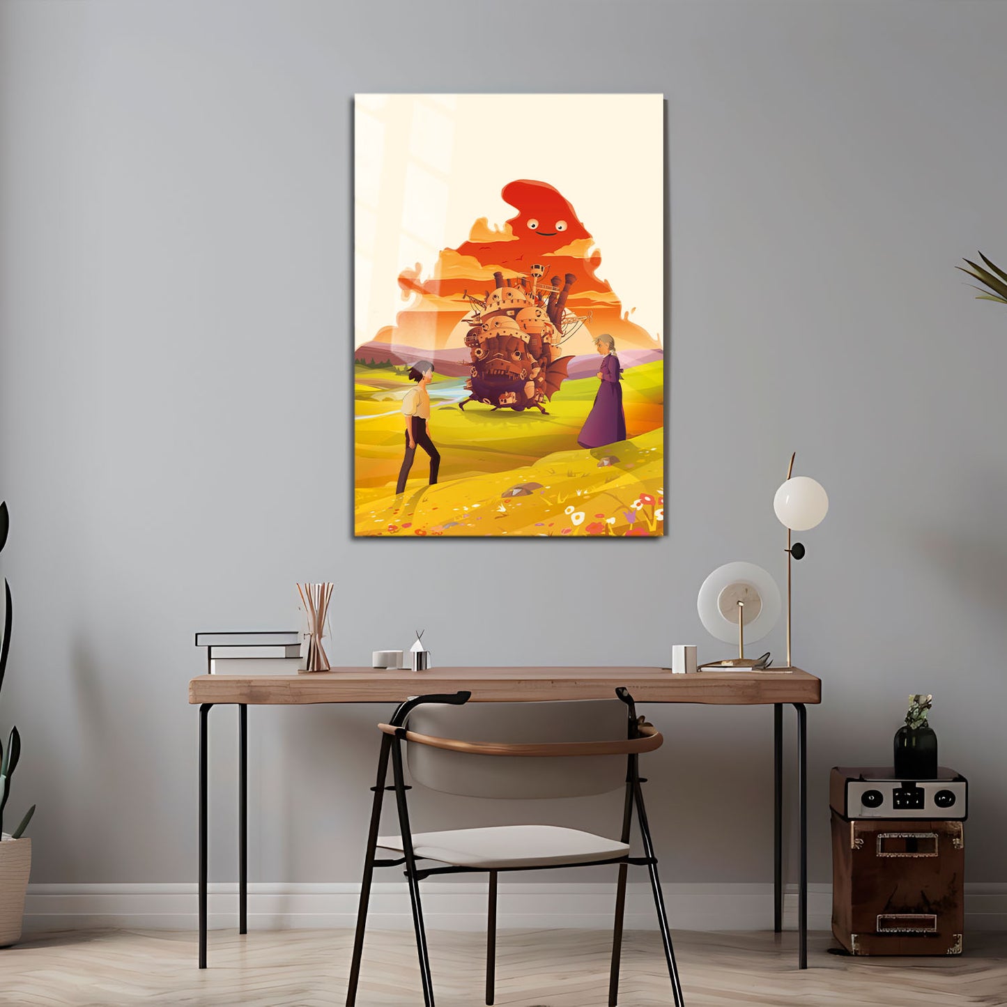 Flex Designs Metal Poster Howls Moving Castle Sketch 5 x 7" Home Goods - Movie 2004 Movie Metal Poster
