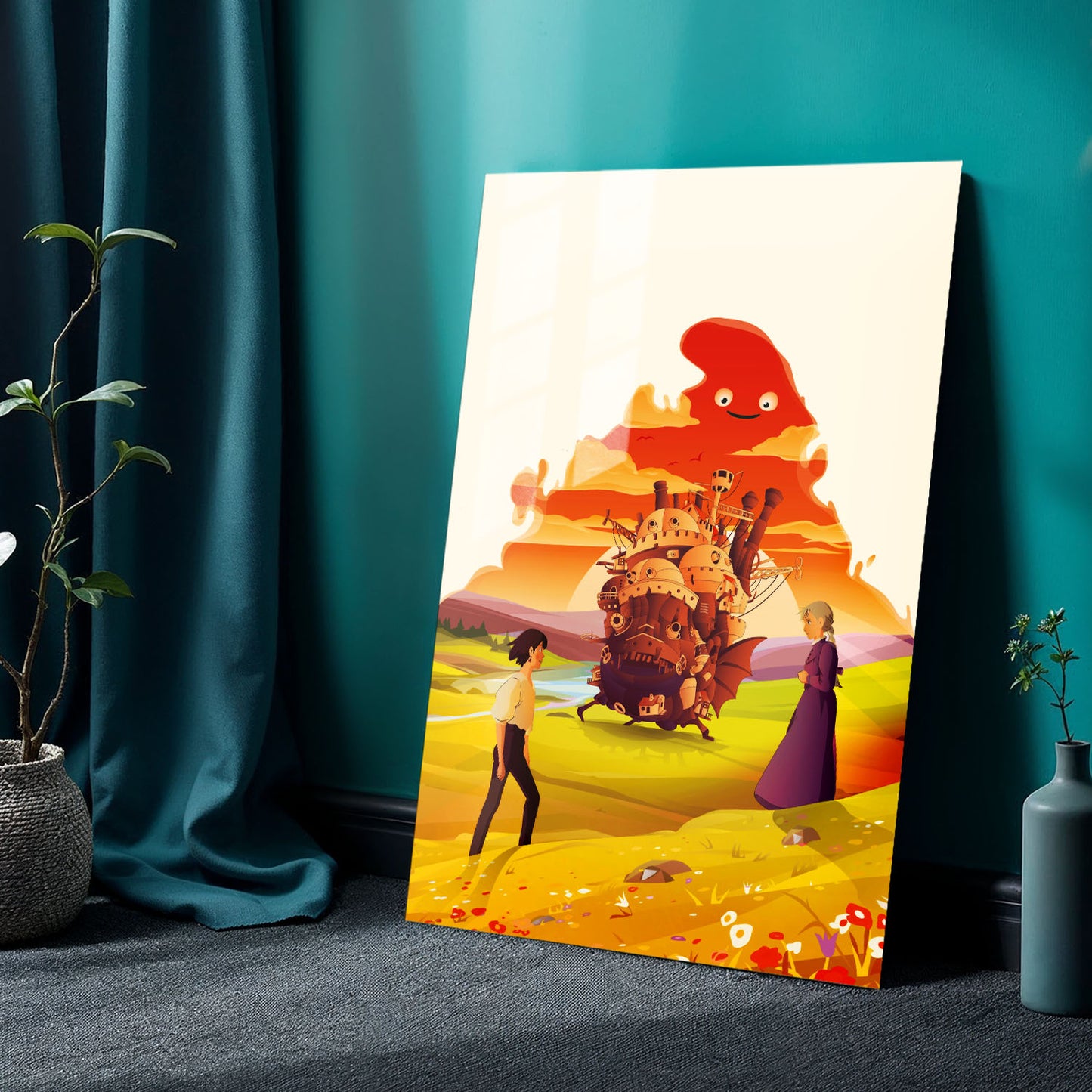 Flex Designs Metal Poster Howls Moving Castle Sketch 24 x 36" Home Goods - Movie 2004 Movie Metal Poster