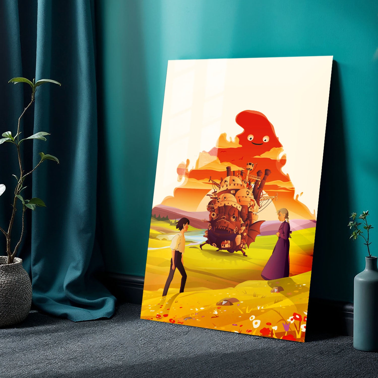 Flex Designs Metal Poster Howls Moving Castle Sketch 24 x 36" Home Goods - Movie 2004 Movie Metal Poster