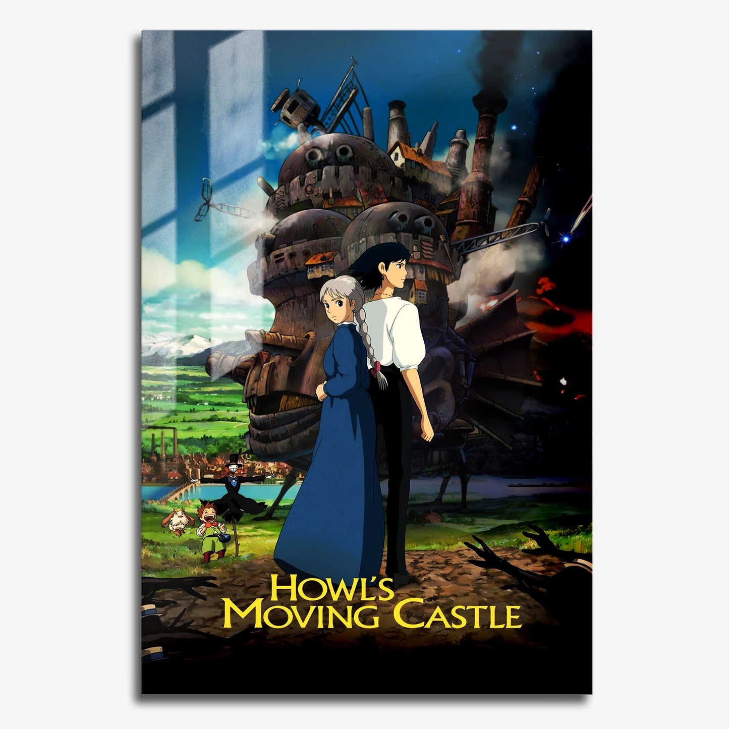 Flex Designs Metal Poster Howls Moving Castle Theatrical 11 x 17" Home Goods - Movie 2004 Movie Metal Poster