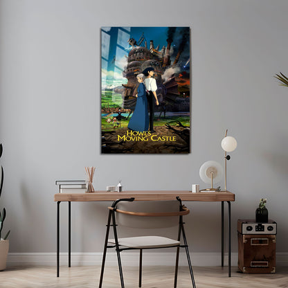 Flex Designs Metal Poster Howls Moving Castle Theatrical 5 x 7" Home Goods - Movie 2004 Movie Metal Poster