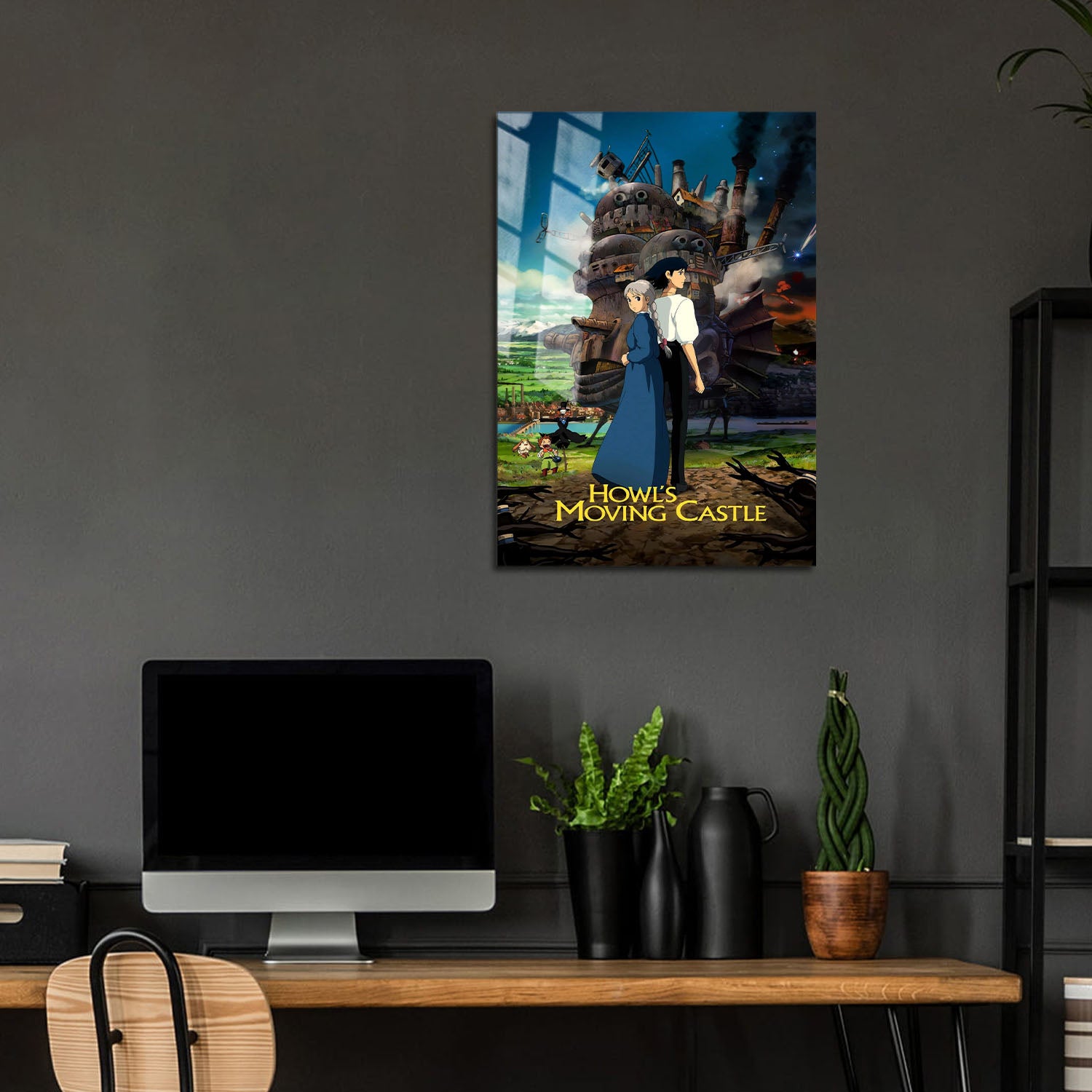 Flex Designs Metal Poster Howls Moving Castle Theatrical 24 x 36" Home Goods - Movie 2004 Movie Metal Poster