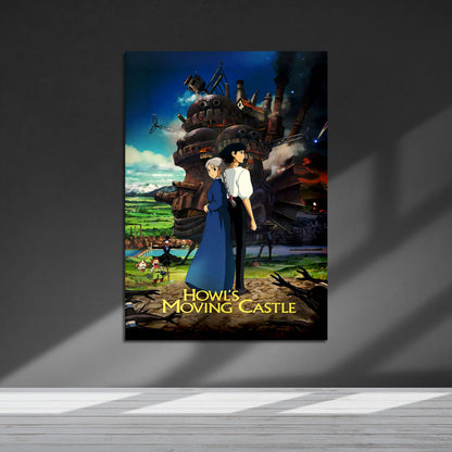 Flex Designs Metal Poster Howls Moving Castle Theatrical 5 x 7" Home Goods - Movie 2004 Movie Metal Poster