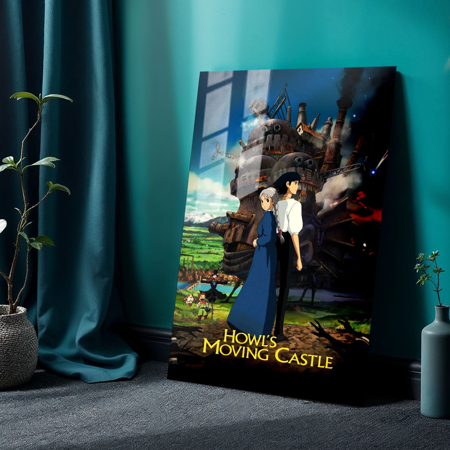 Flex Designs Metal Poster Howls Moving Castle Theatrical 24 x 36" Home Goods - Movie 2004 Movie Metal Poster