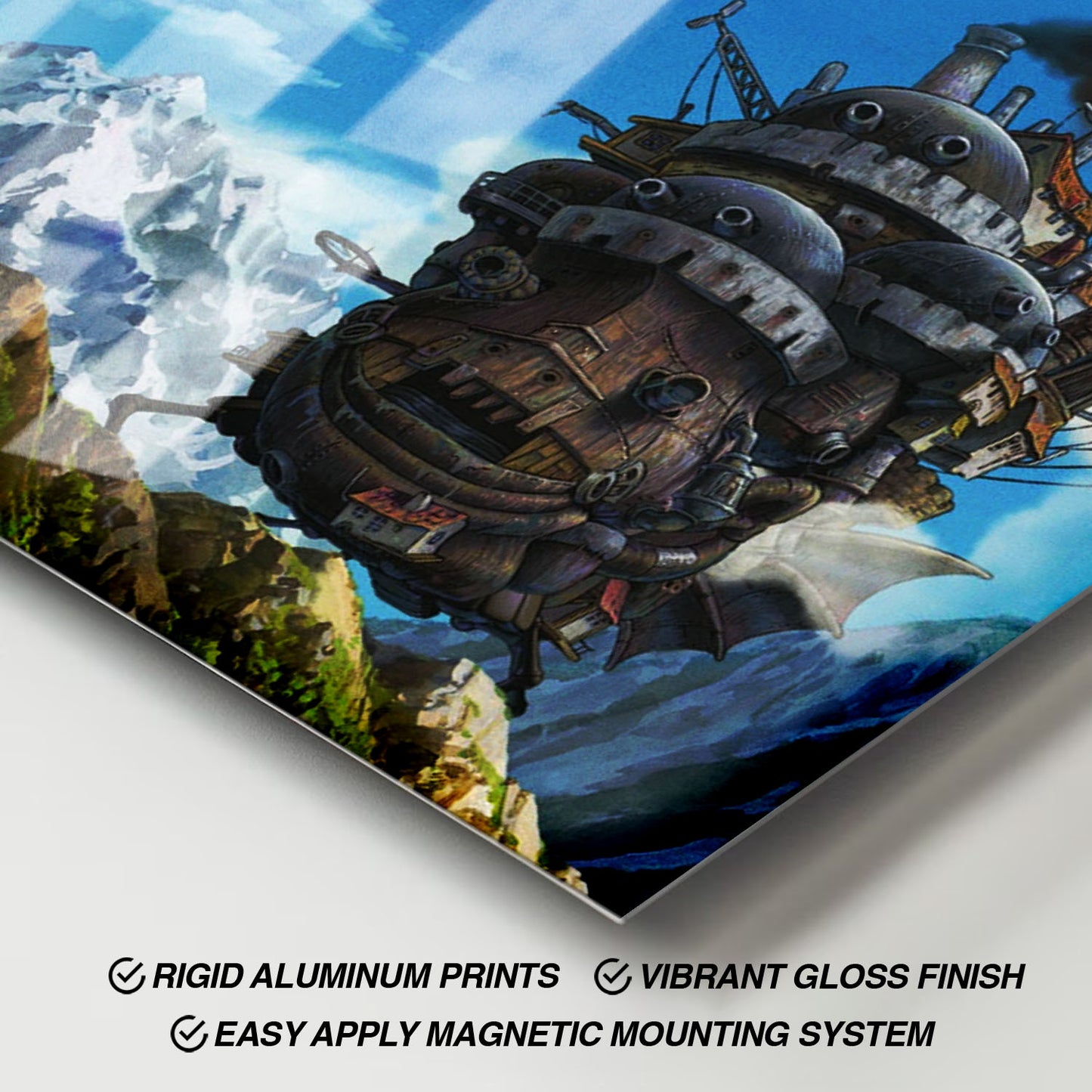 Flex Designs Metal Poster Howls Moving Castle 11 x 17" Home Goods - Movie 2004 Movie Metal Poster