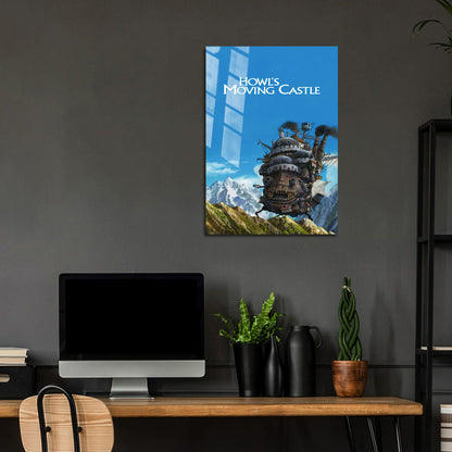 Flex Designs Metal Poster Howls Moving Castle 24 x 36" Home Goods - Movie 2004 Movie Metal Poster