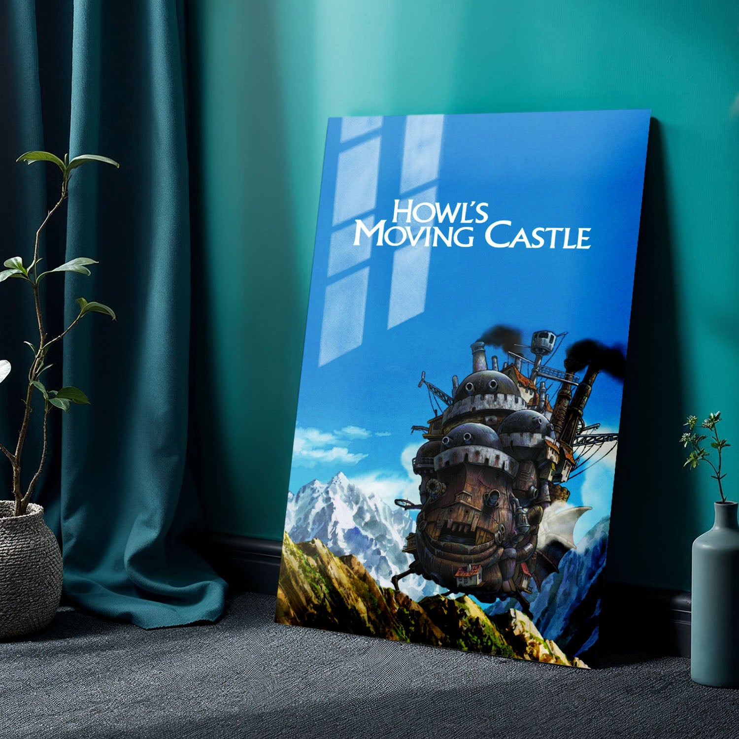 Flex Designs Metal Poster Howls Moving Castle 24 x 36" Home Goods - Movie 2004 Movie Metal Poster
