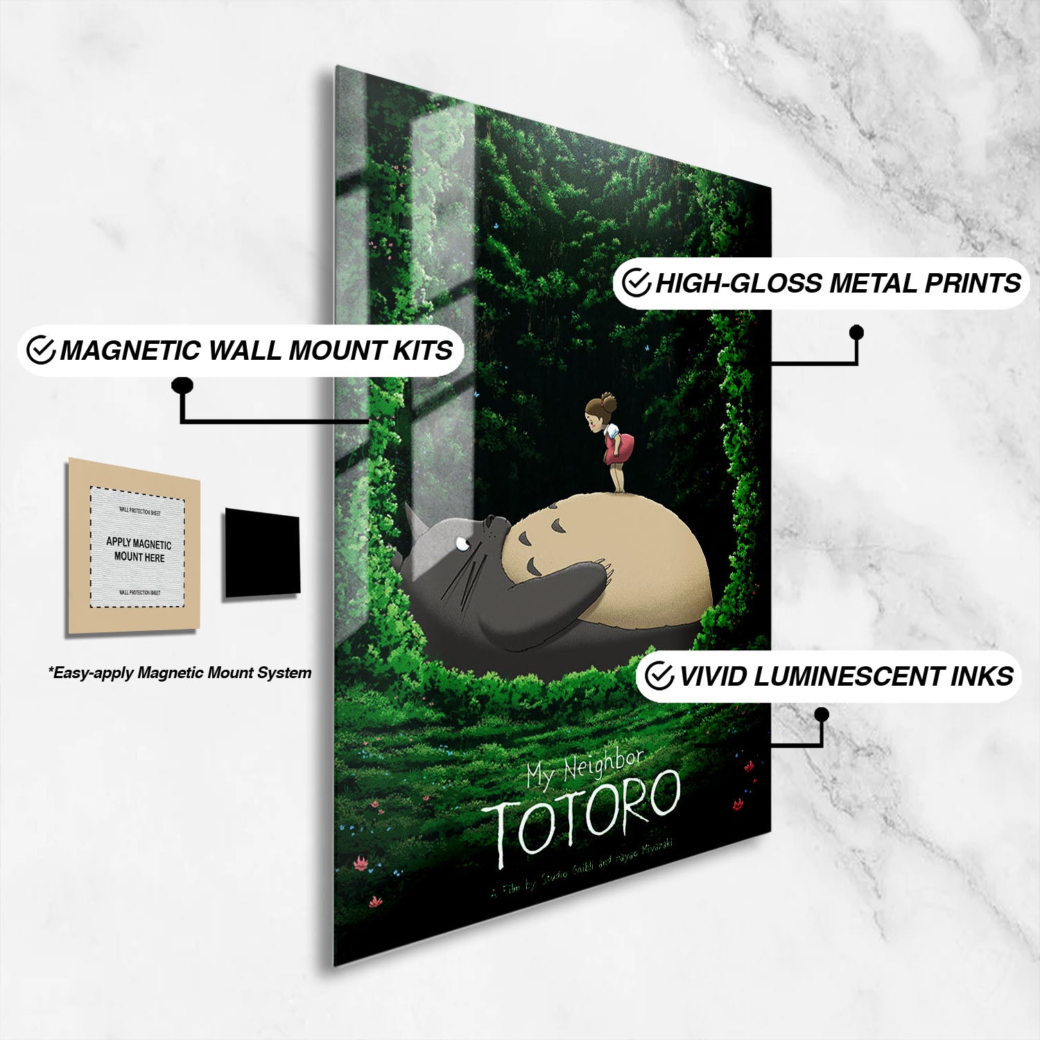 Flex Designs Metal Poster My Neighbor Totoro Theatrical 16 x 24" Home Goods - Movie 1988 Movie Metal Poster