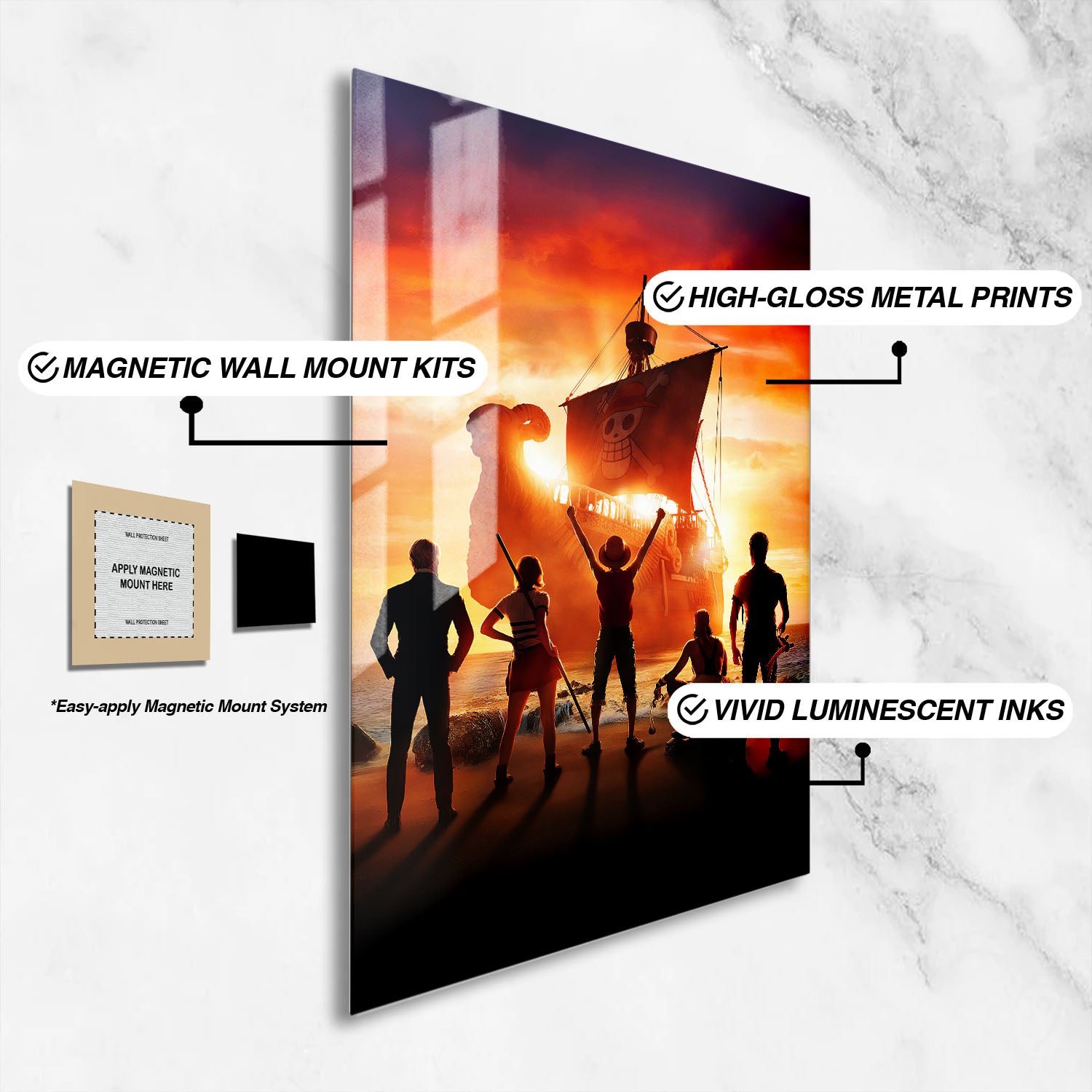 Flex Designs Metal Poster One Piece Live Action Key Art 16 x 24" Home Goods - TV Show 2023 TV Show Metal Poster
