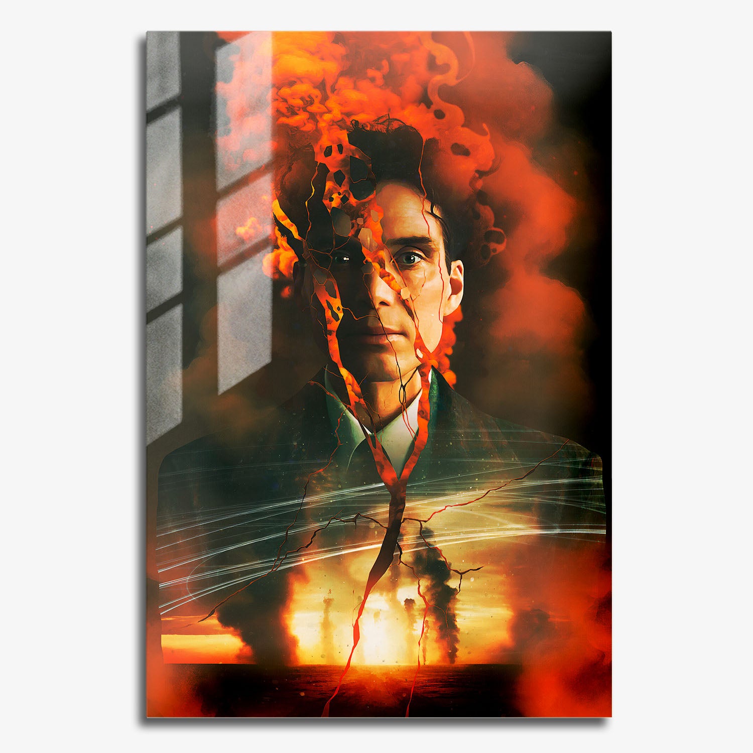 Flex Designs Metal Poster Oppenheimer Cartoon 11 x 17" Home Goods - Movie 2023 Movie Metal Poster