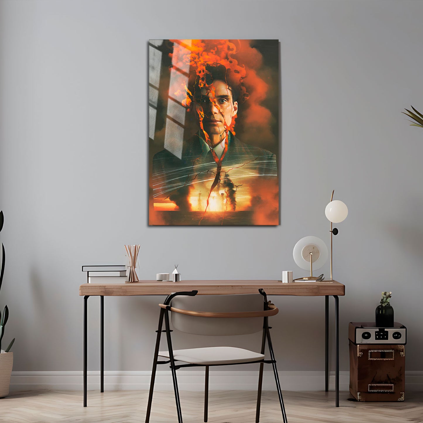Flex Designs Metal Poster Oppenheimer Cartoon 5 x 7" Home Goods - Movie 2023 Movie Metal Poster