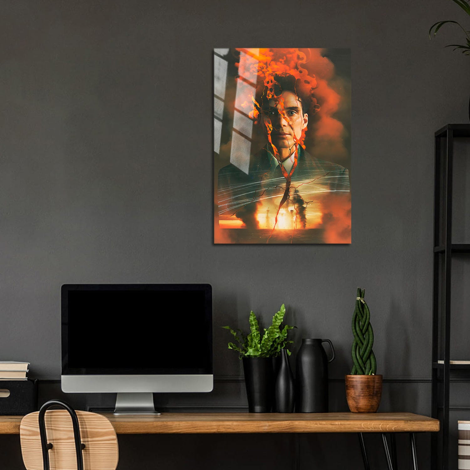 Flex Designs Metal Poster Oppenheimer Cartoon 24 x 36" Home Goods - Movie 2023 Movie Metal Poster
