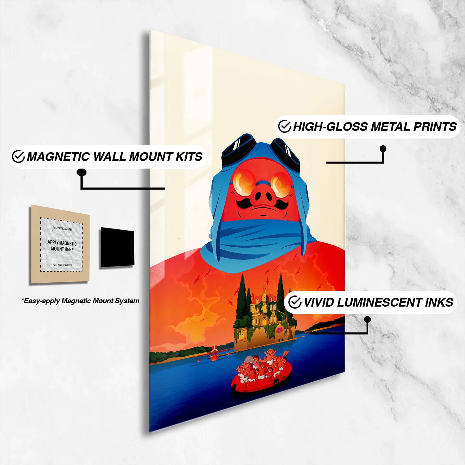 Flex Designs Metal Poster Porco Rosso Sketch 16 x 24" Home Goods - Movie 1992 Movie Metal Poster