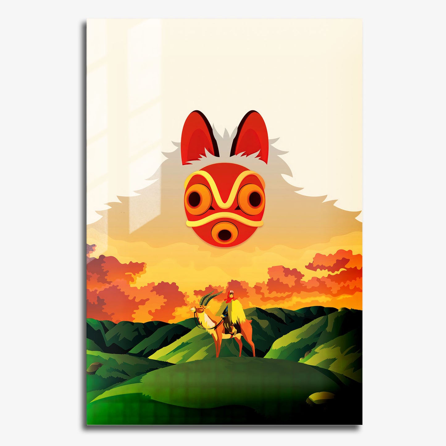 Flex Designs Metal Poster Princess Mononoke Sketch 11 x 17" Home Goods - Movie 1997 Movie Metal Poster