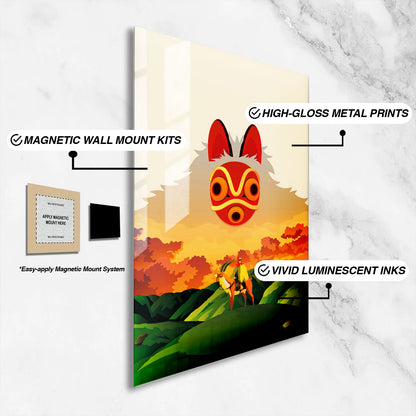 Flex Designs Metal Poster Princess Mononoke Sketch 16 x 24" Home Goods - Movie 1997 Movie Metal Poster
