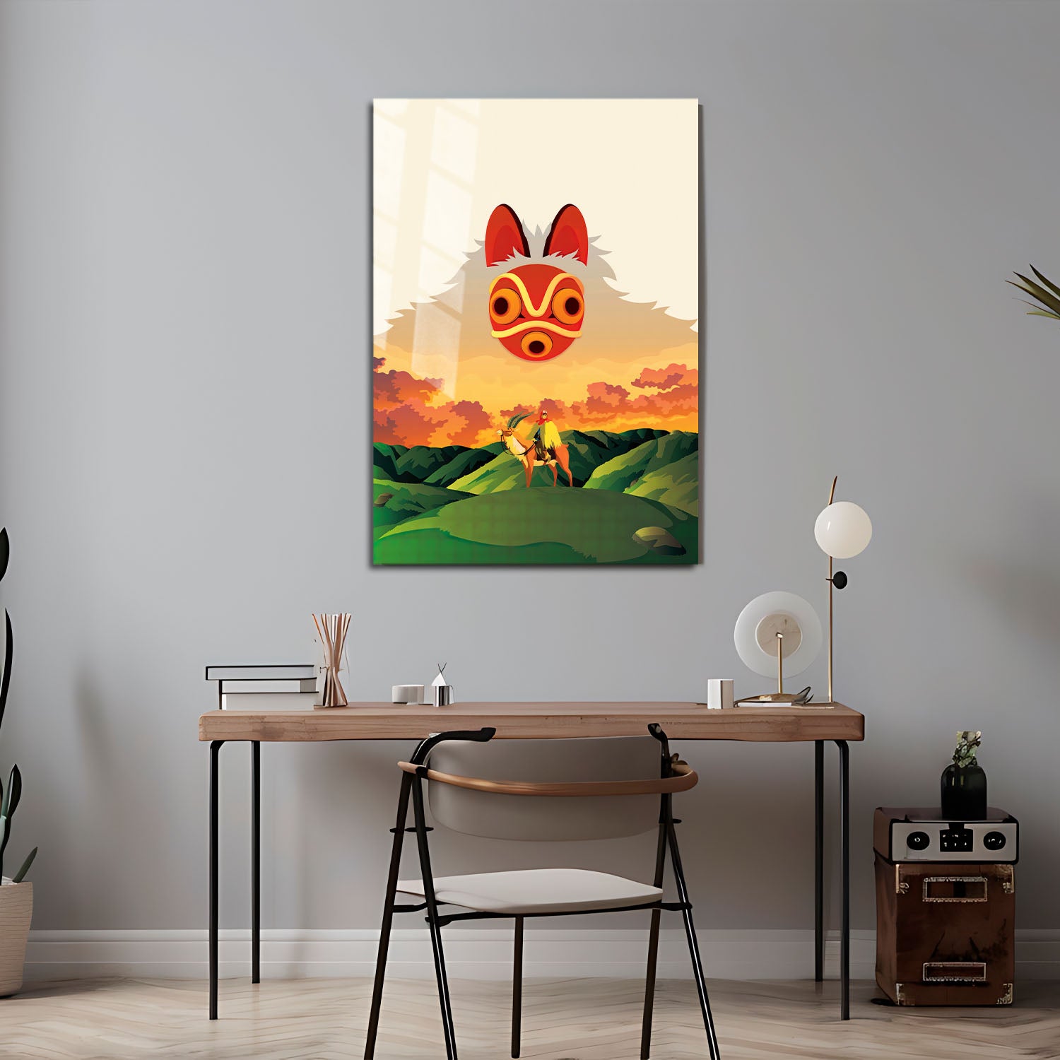 Flex Designs Metal Poster Princess Mononoke Sketch 5 x 7" Home Goods - Movie 1997 Movie Metal Poster