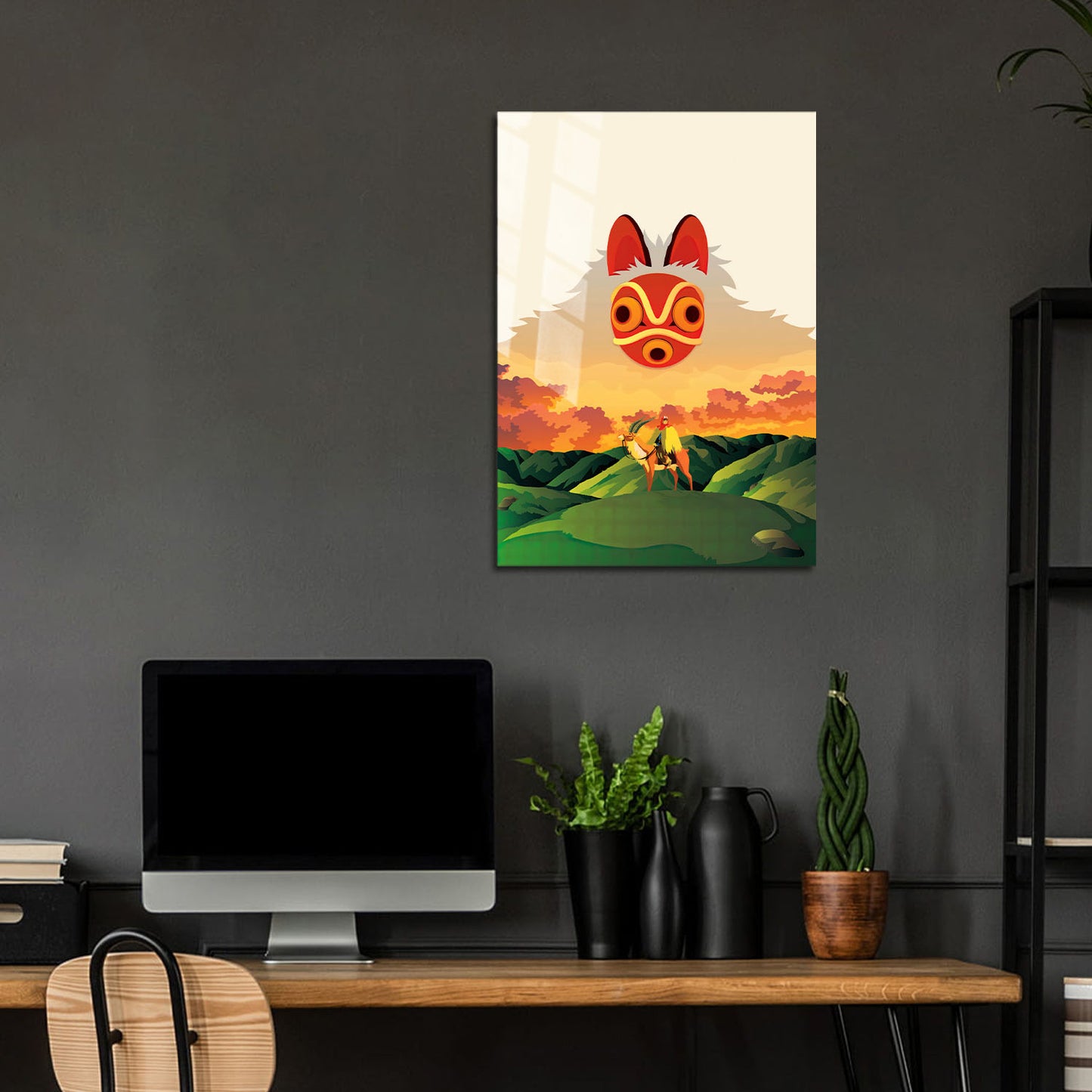 Flex Designs Metal Poster Princess Mononoke Sketch 24 x 36" Home Goods - Movie 1997 Movie Metal Poster