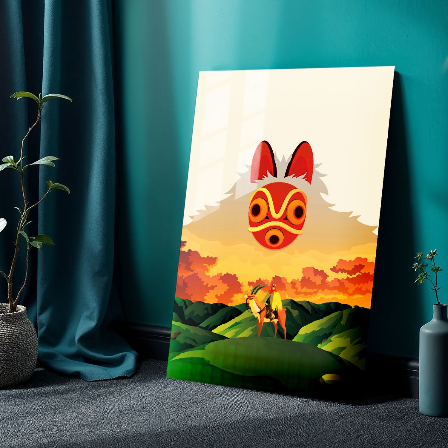 Flex Designs Metal Poster Princess Mononoke Sketch 24 x 36" Home Goods - Movie 1997 Movie Metal Poster
