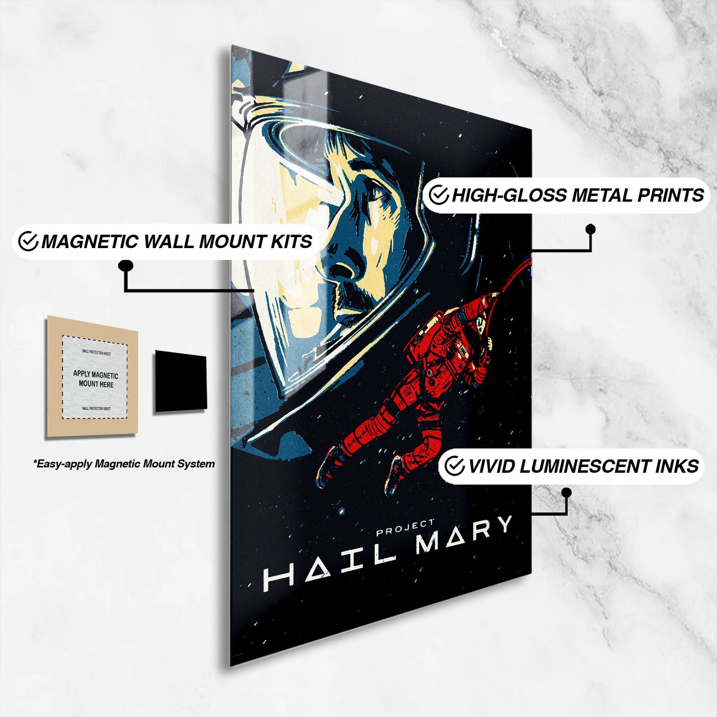Flex Designs Metal Poster Project Hail Mary Cartoon 16 x 24" Home Goods - Movie 2026 Movie Metal Poster