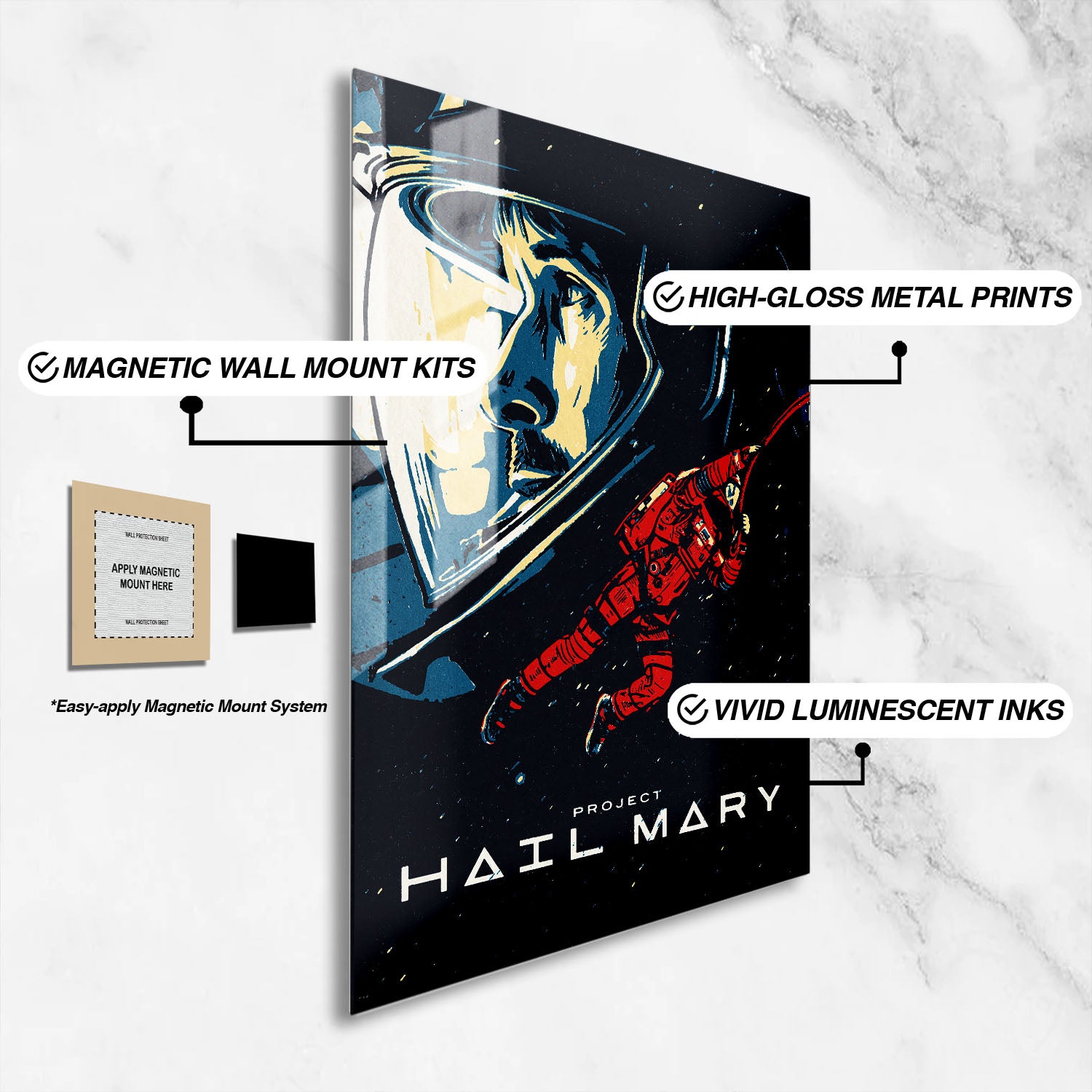 Flex Designs Metal Poster Project Hail Mary Cartoon 16 x 24" Home Goods - Movie 2026 Movie Metal Poster