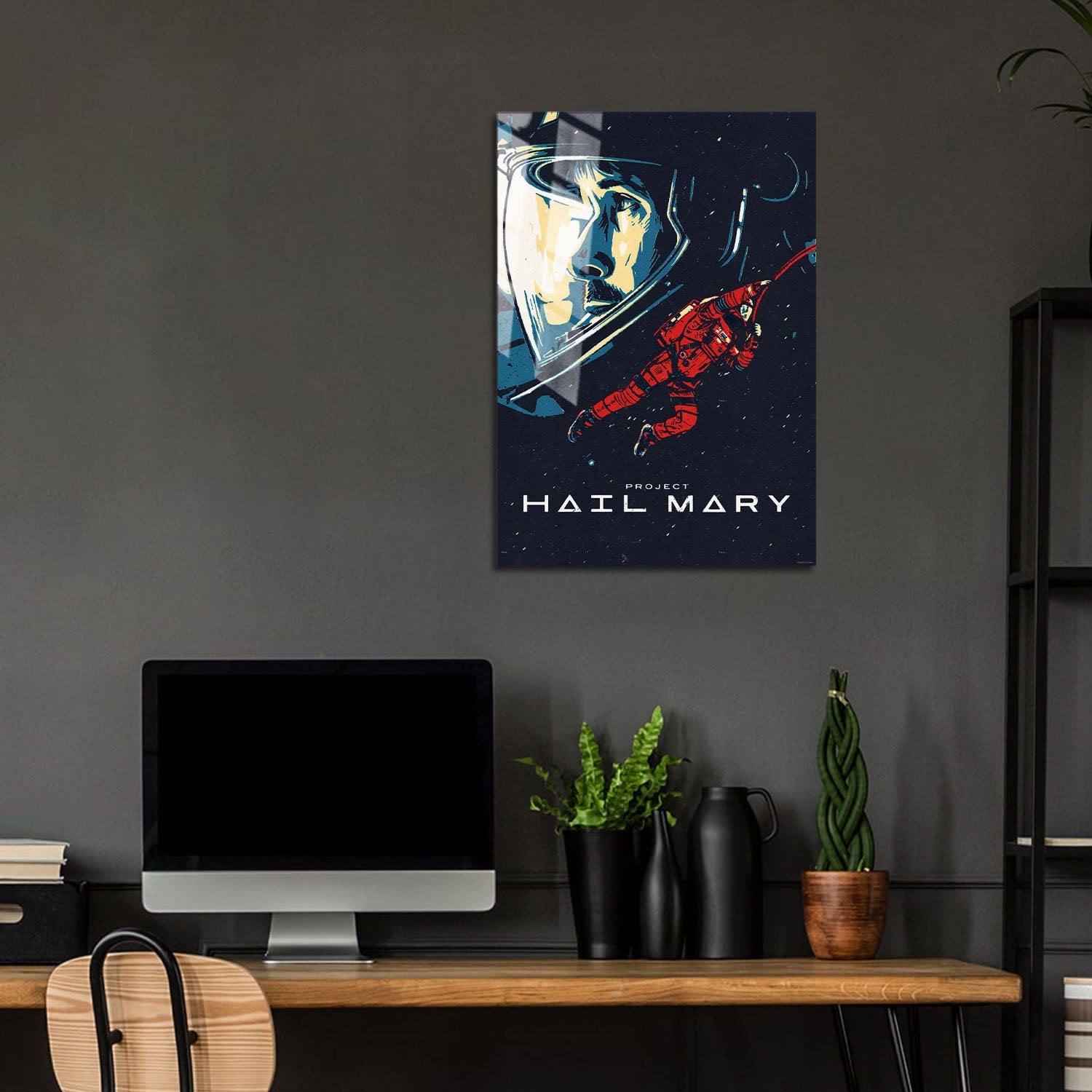 Flex Designs Metal Poster Project Hail Mary Cartoon 24 x 36" Home Goods - Movie 2026 Movie Metal Poster