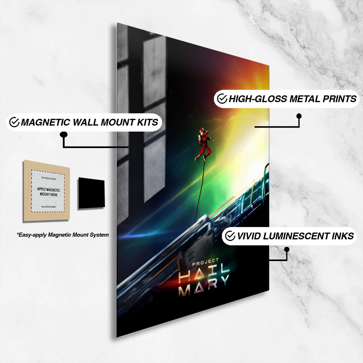 Flex Designs Metal Poster Project Hail Mary Key Visual 16 x 24" Home Goods - Movie 2026 Movie Metal Poster