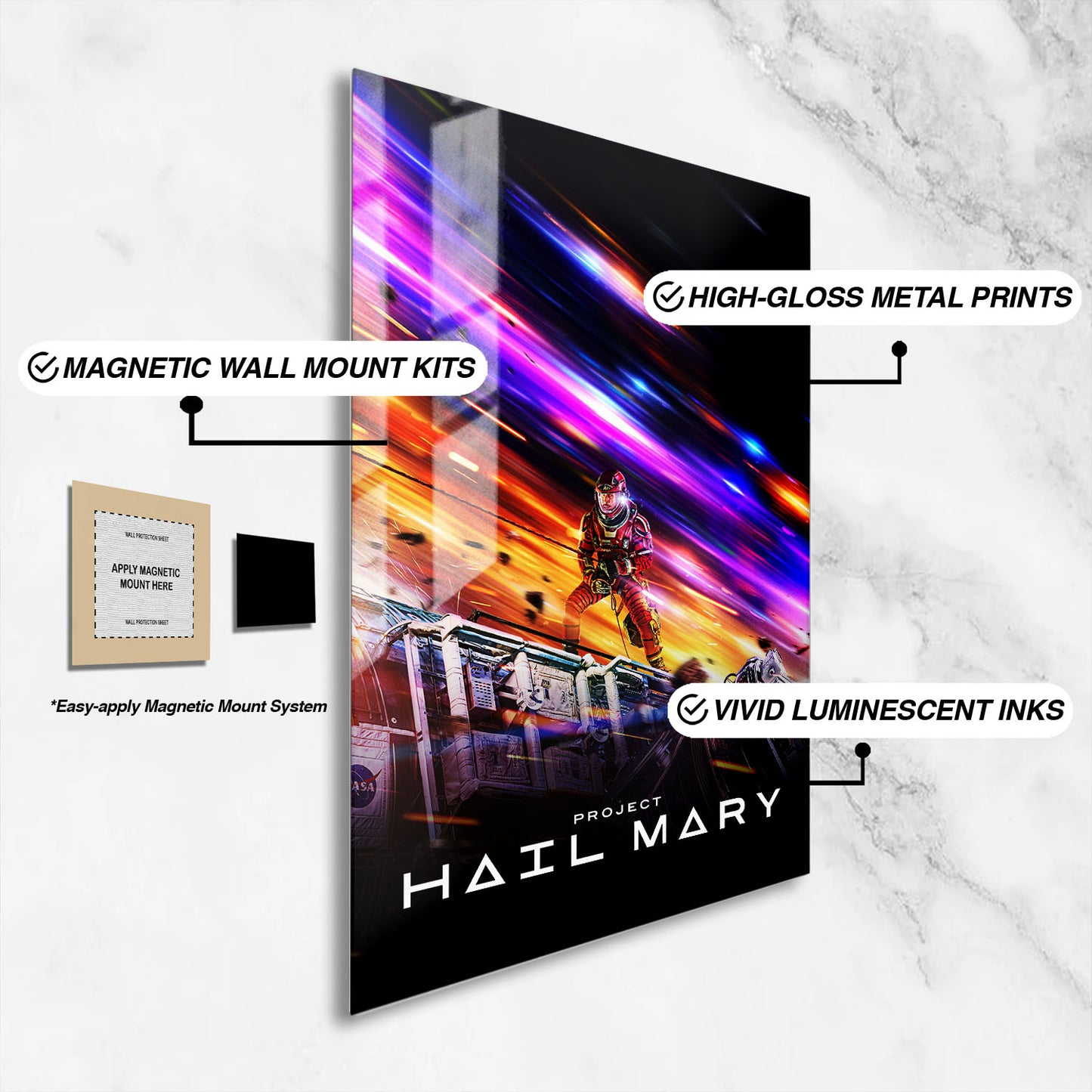 Flex Designs Metal Poster Project Hail Mary Theatrical 16 x 24" Home Goods - Movie 2026 Movie Metal Poster