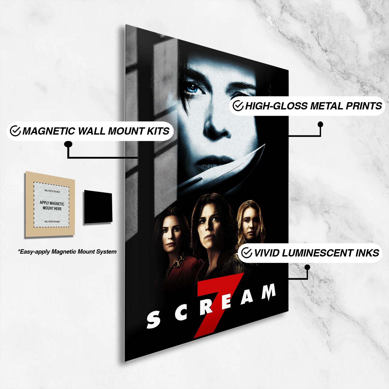 Flex Designs Metal Poster Scream 7 Alternate 16 x 24" Home Goods - Movie 2026 Movie Metal Poster