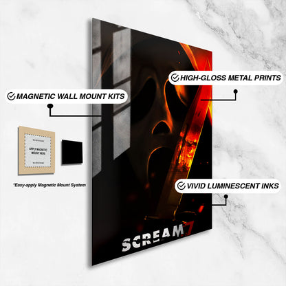 Flex Designs Metal Poster Scream 7 Horror 16 x 24" Home Goods - Movie 2026 Movie Metal Poster