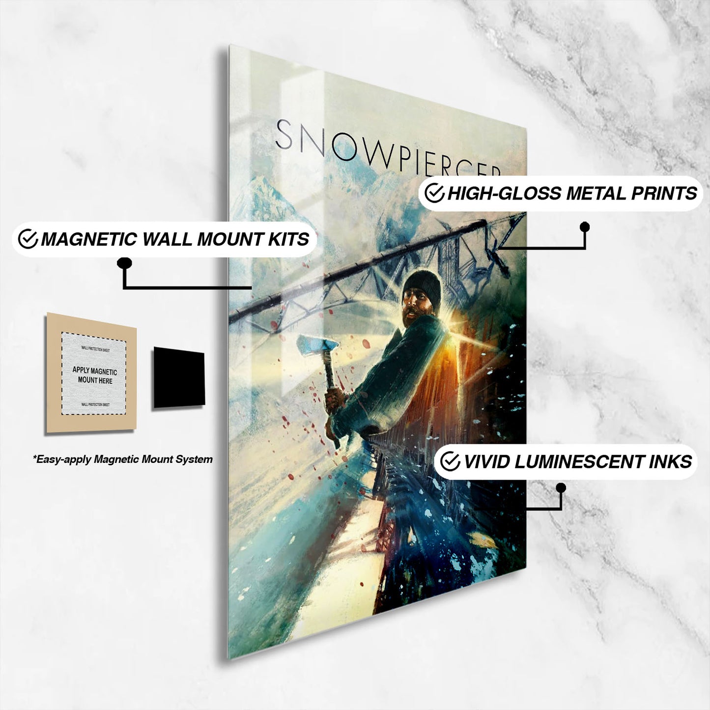 Flex Designs Metal Poster Snowpiercer Sketch 16 x 24" Home Goods - Movie 2013 Movie Metal Poster