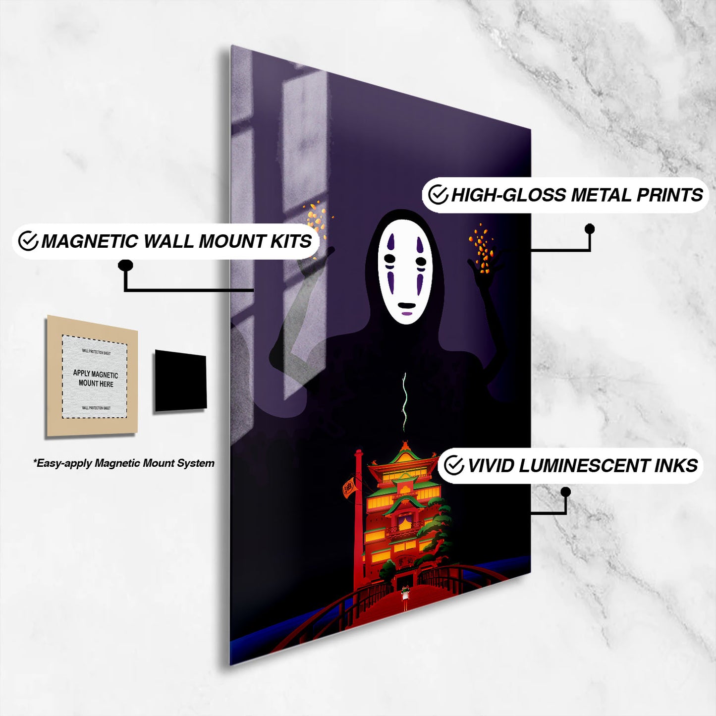 Flex Designs Metal Poster Spirited Away Noface Alternate 16 x 24" Home Goods - Movie 2001 Movie Metal Poster