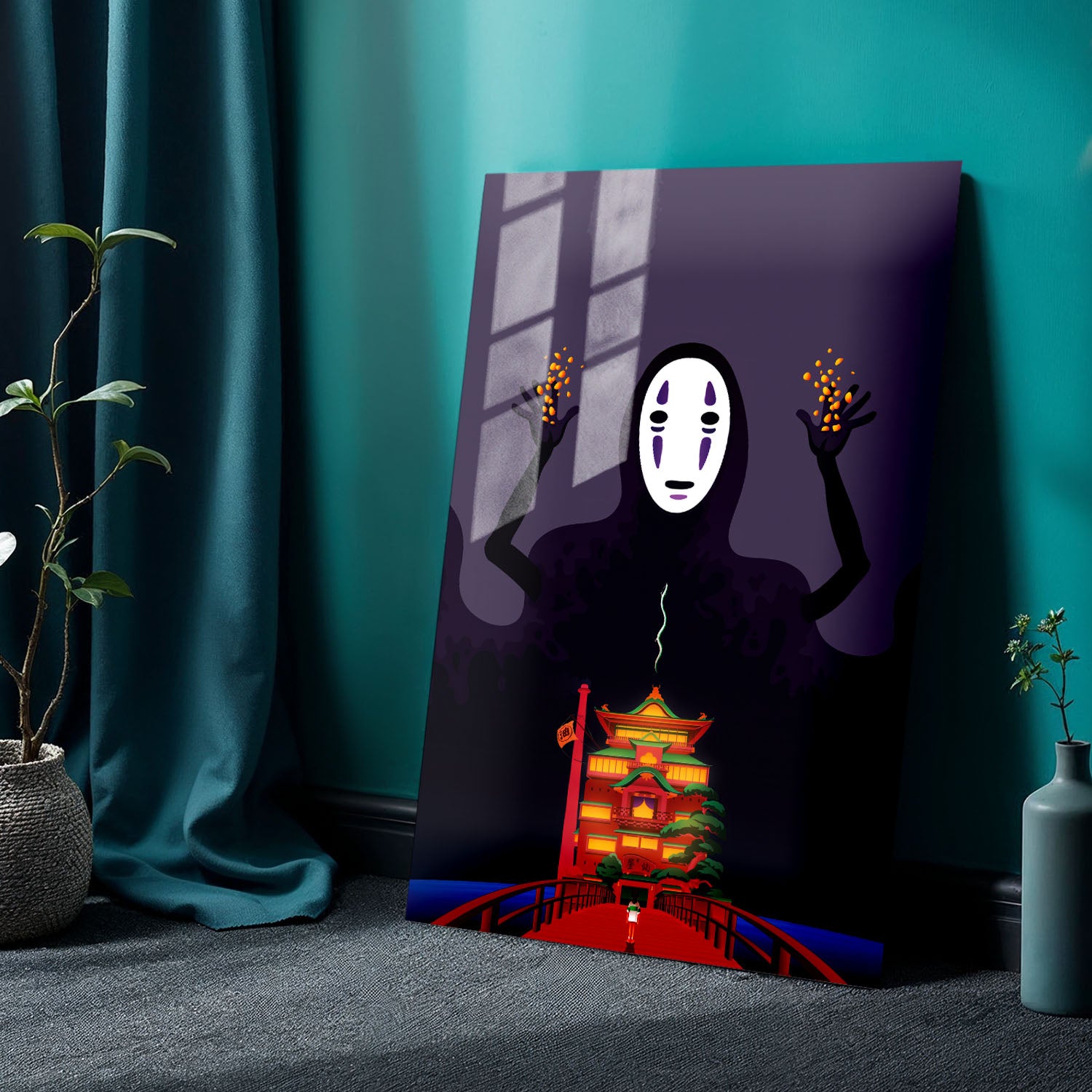 Flex Designs Metal Poster Spirited Away Noface Alternate 24 x 36" Home Goods - Movie 2001 Movie Metal Poster