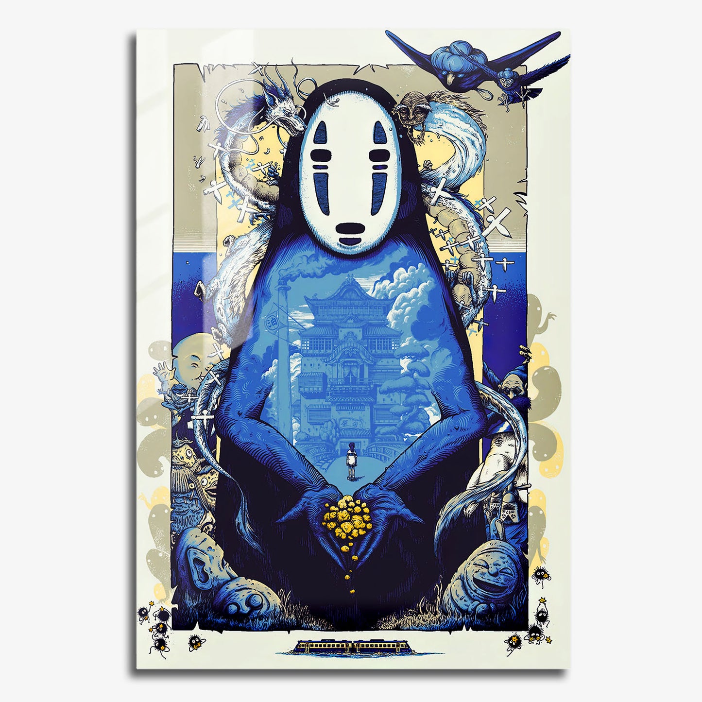 Flex Designs Metal Poster Spirited Away Noface Sketch 11 x 17" Home Goods - Movie 2001 Movie Metal Poster