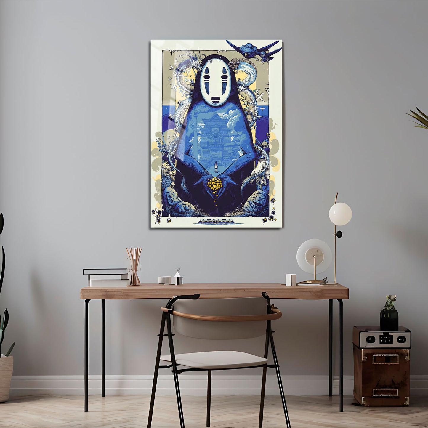 Flex Designs Metal Poster Spirited Away Noface Sketch 5 x 7" Home Goods - Movie 2001 Movie Metal Poster