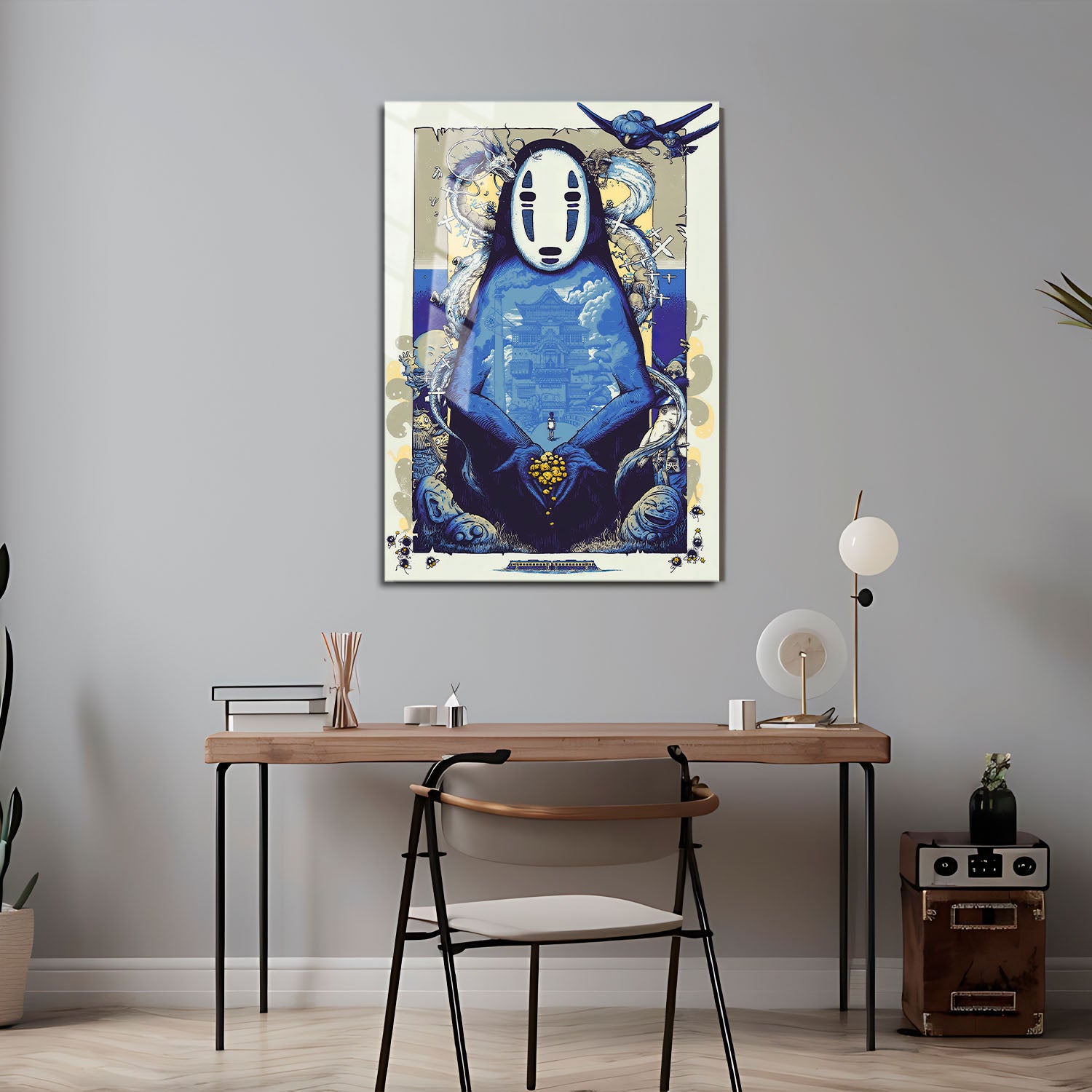 Flex Designs Metal Poster Spirited Away Noface Sketch 5 x 7" Home Goods - Movie 2001 Movie Metal Poster
