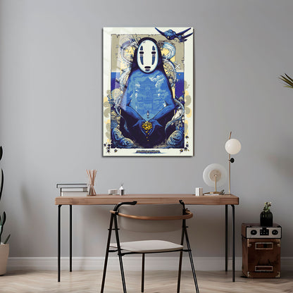 Flex Designs Metal Poster Spirited Away Noface Sketch 5 x 7" Home Goods - Movie 2001 Movie Metal Poster