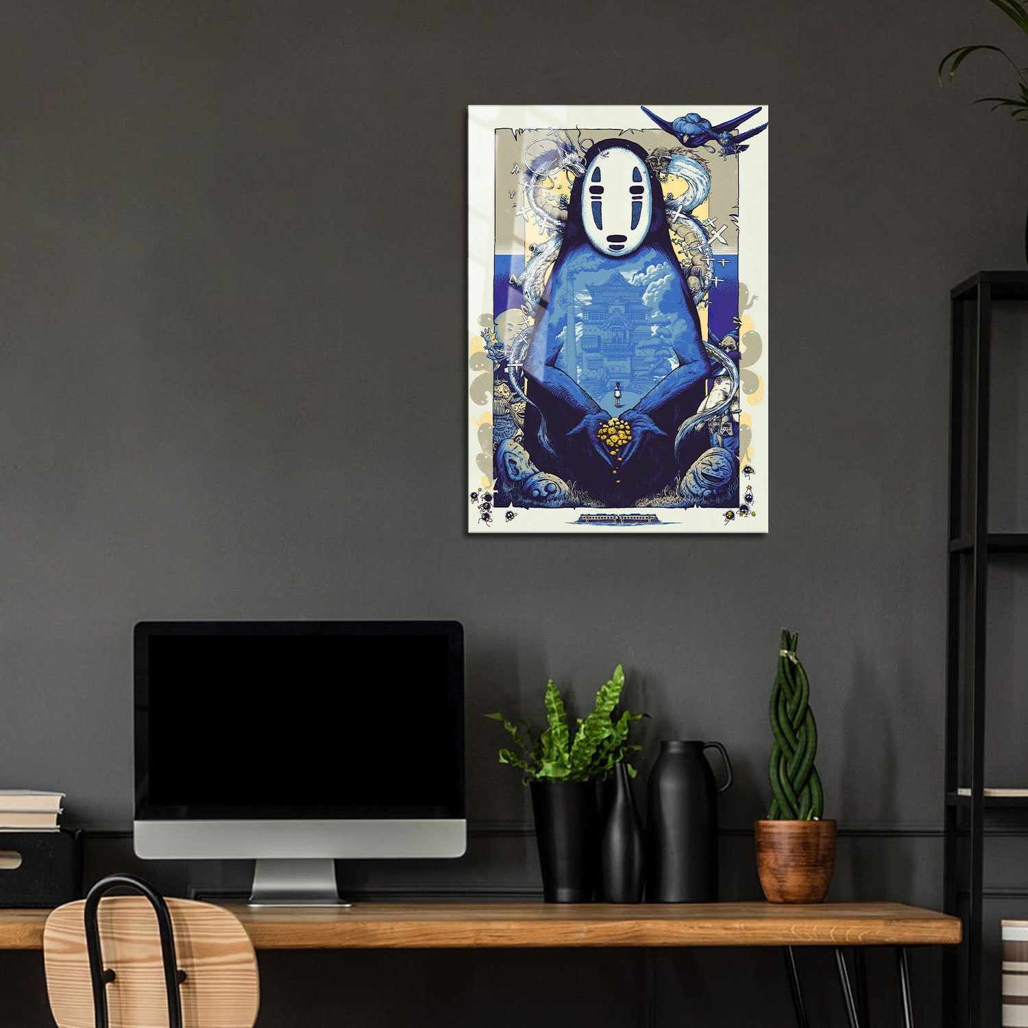Flex Designs Metal Poster Spirited Away Noface Sketch 24 x 36" Home Goods - Movie 2001 Movie Metal Poster
