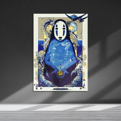 Flex Designs Metal Poster Spirited Away Noface Sketch 5 x 7" Home Goods - Movie 2001 Movie Metal Poster