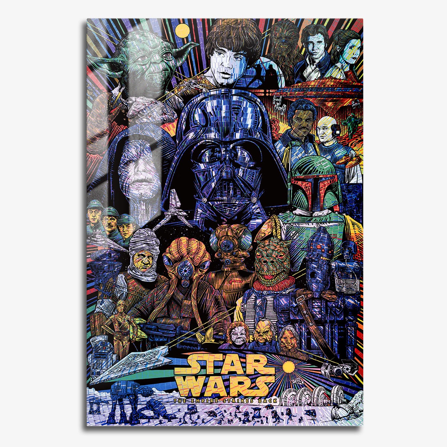 Flex Designs Metal Poster The Empire Strikes Back Sketch 11 x 17" Home Goods - Movie 1980 Movie Metal Poster