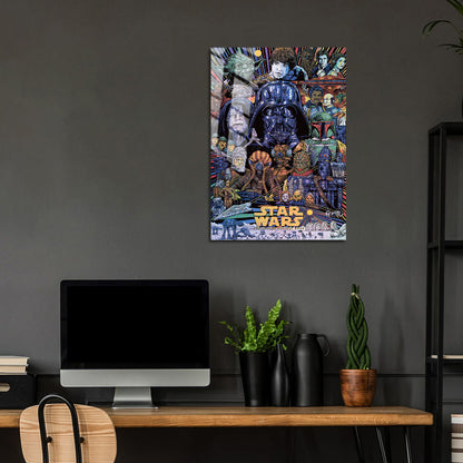 Flex Designs Metal Poster The Empire Strikes Back Sketch 24 x 36" Home Goods - Movie 1980 Movie Metal Poster