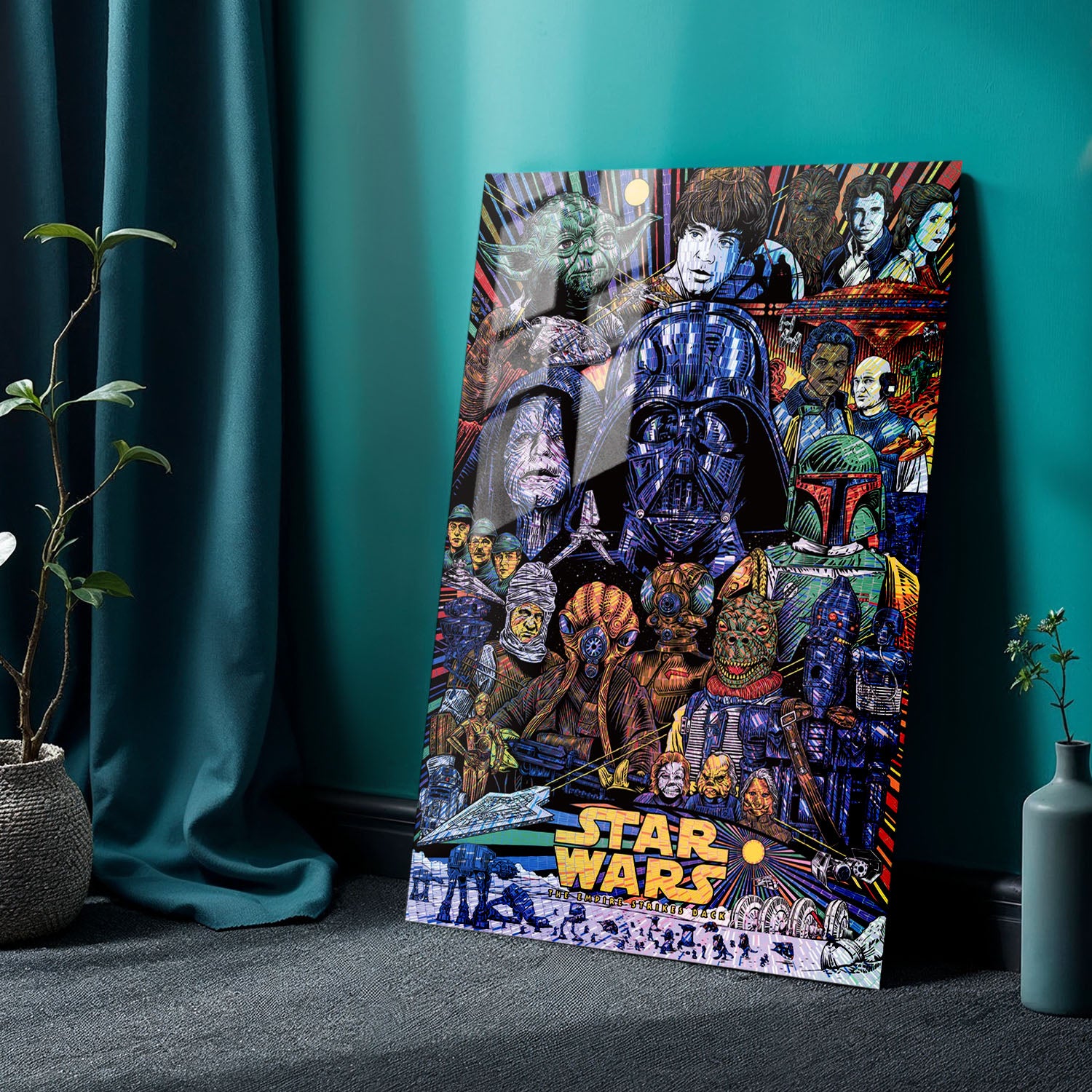 Flex Designs Metal Poster The Empire Strikes Back Sketch 24 x 36" Home Goods - Movie 1980 Movie Metal Poster