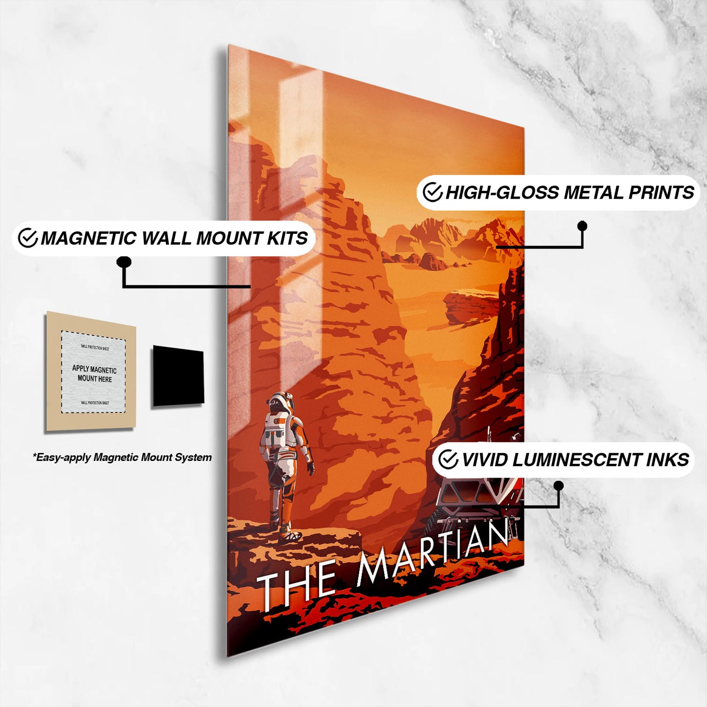 Flex Designs Metal Poster The Martian Cartoon 16 x 24" Home Goods - Movie 2015 Movie Metal Poster