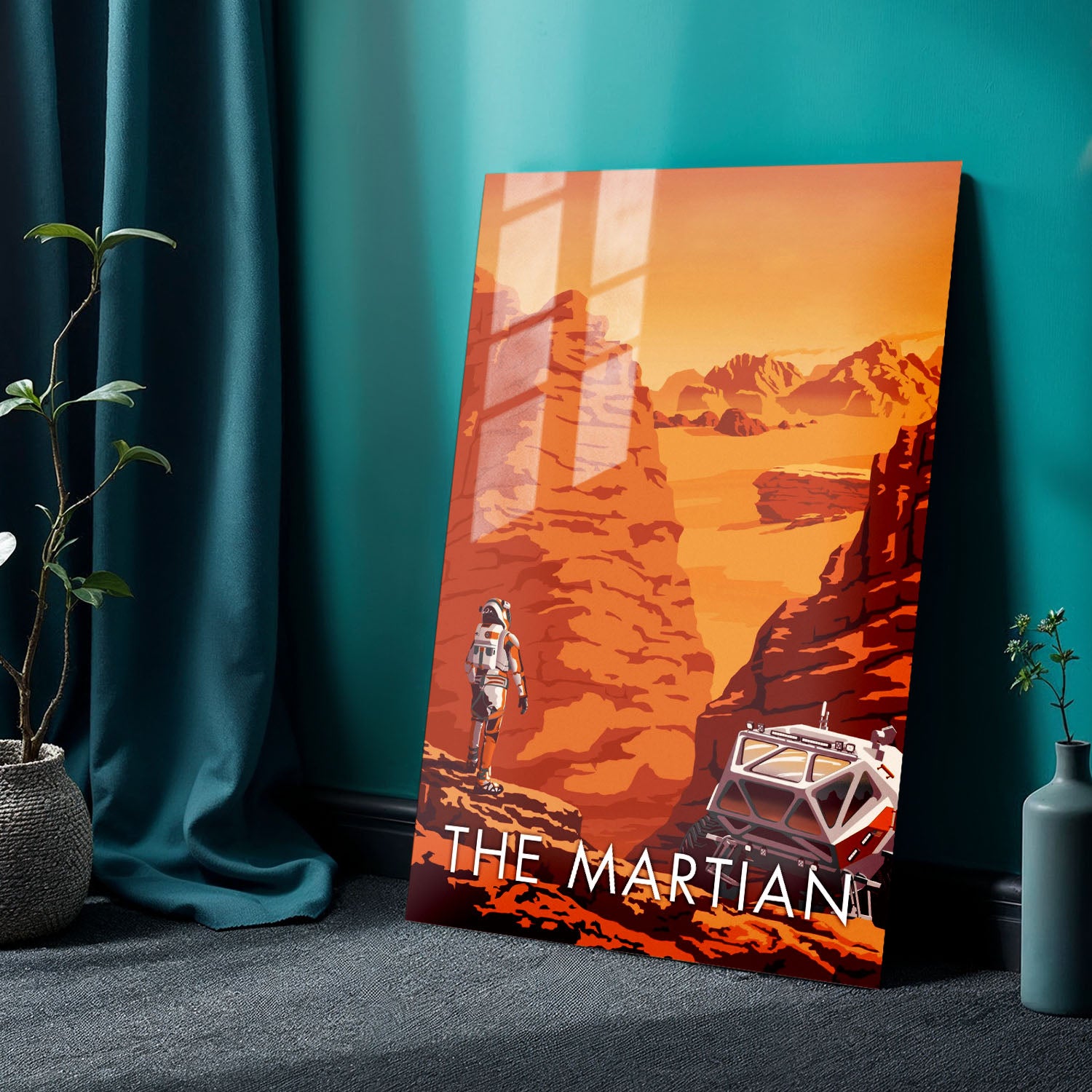 Flex Designs Metal Poster The Martian Cartoon 24 x 36" Home Goods - Movie 2015 Movie Metal Poster